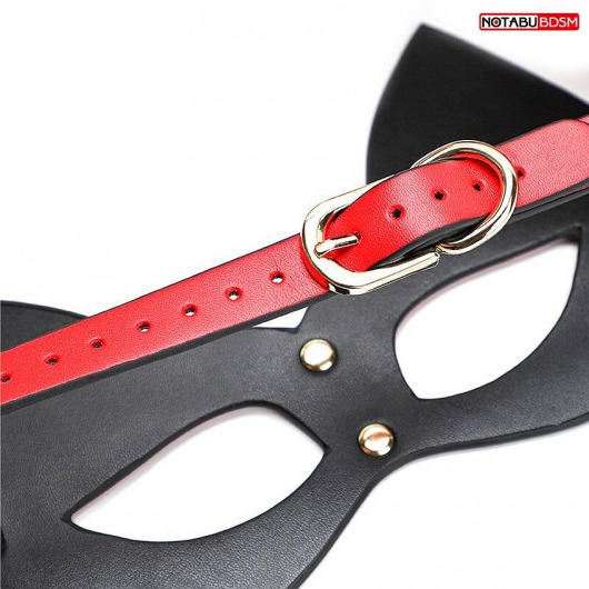 Красно-черная игровая маска с ушками - Notabu - купить с доставкой в Ангарске