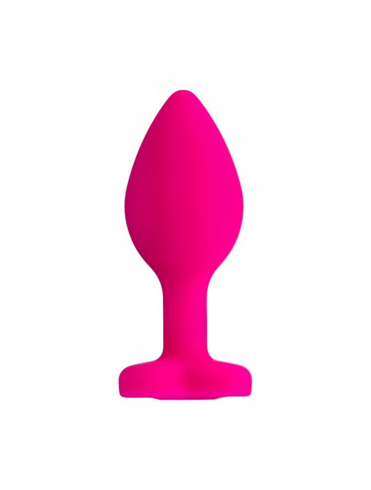 Розовая анальная втулка Diamond Heart с прозрачным кристаллом - 7 см. - ToyFa - купить с доставкой в Ангарске