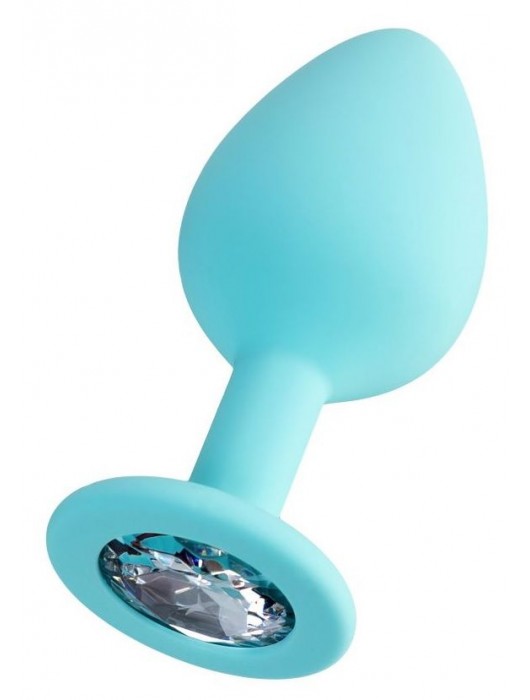 Мятная анальная втулка Brilliant с прозрачным кристаллом - 8 см. - ToyFa - купить с доставкой в Ангарске