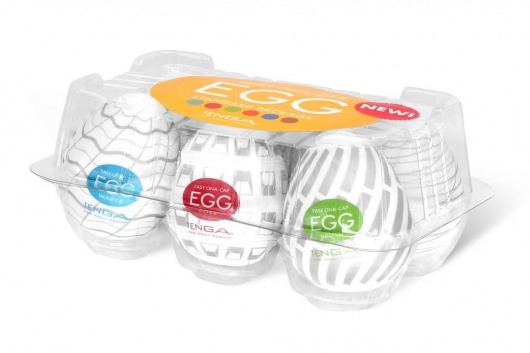 Набор из 6 мастурбаторов Tenga EGG Easy Beat с различным рельефом - Tenga - в Ангарске купить с доставкой