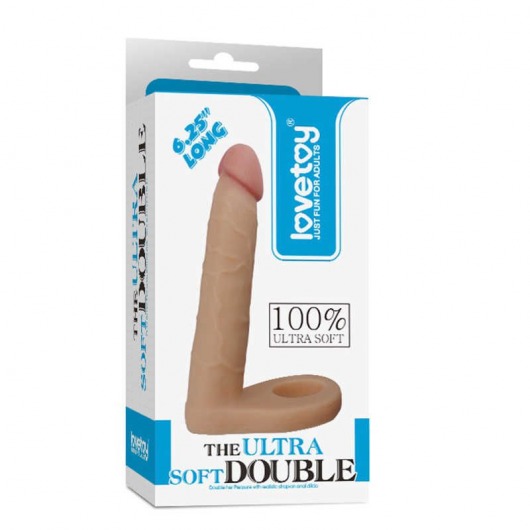 Телесная насадка для двойного проникновения The Ultra Soft Double 6.25 - 15,8 см. - Lovetoy - купить с доставкой в Ангарске