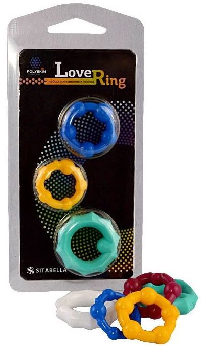 Набор из 3 цветных эрекционных колец Love Ring - Sitabella - в Ангарске купить с доставкой