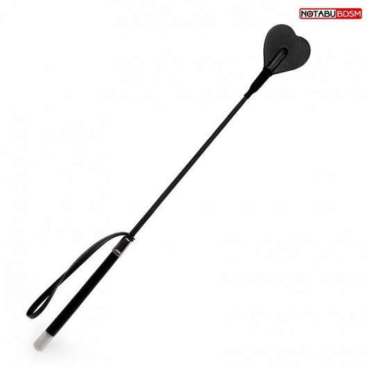 Черный стек с наконечником-сердечком - 54 см. - Notabu - купить с доставкой в Ангарске