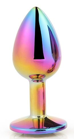 Голографическая анальная втулка с радужным кристаллом - 7,1 см. - Dream Toys - купить с доставкой в Ангарске