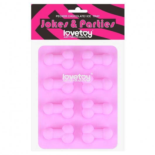 Розовая формочка для льда и шоколада Pecker Chocolate/Ice Tray - Lovetoy - купить с доставкой в Ангарске