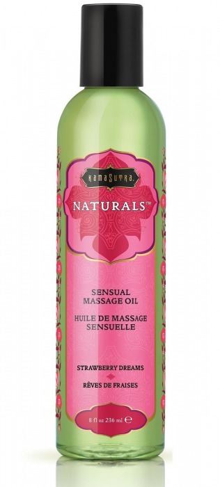 Массажное масло Naturals Strawberry Dreams с ароматом клубники - 236 мл. - Kama Sutra - купить с доставкой в Ангарске