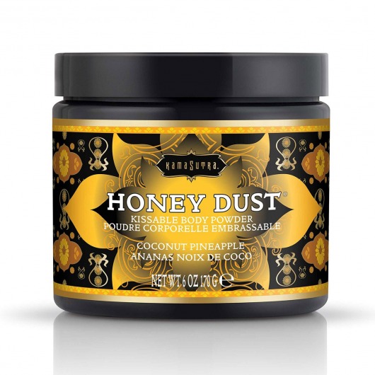 Пудра для тела Honey Dust Body Powder с ароматом кокоса и ананаса - 170 гр. - Kama Sutra - купить с доставкой в Ангарске