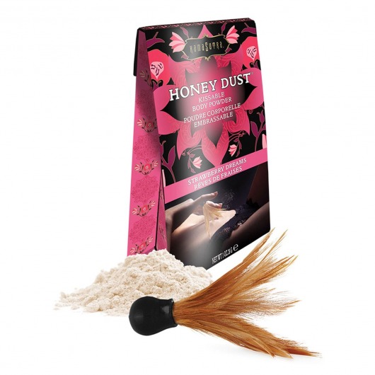 Пудра для тела Honey Dust Body Powder с ароматом клубники - 28 гр. - Kama Sutra - купить с доставкой в Ангарске