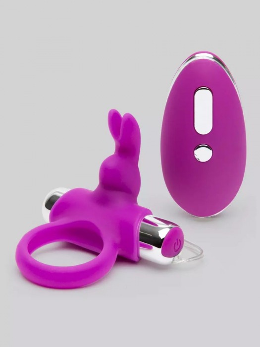 Лиловое виброкольцо с пультом ДУ Remote Control Cock Ring - Happy Rabbit - в Ангарске купить с доставкой