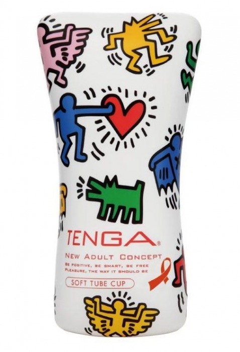 Мастурбатор-туба Keith Haring Soft Tube CUP - Tenga - в Ангарске купить с доставкой