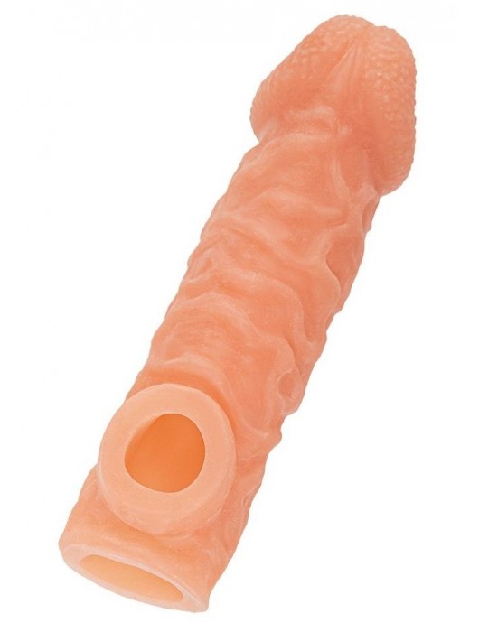 Телесная закрытая насадка с шершавой головкой Cock Sleeve Size S - 13,8 см. - KOKOS - в Ангарске купить с доставкой