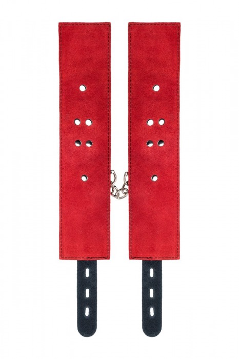 Красно-черные оковы на ноги из кожи - ToyFa - купить с доставкой в Ангарске