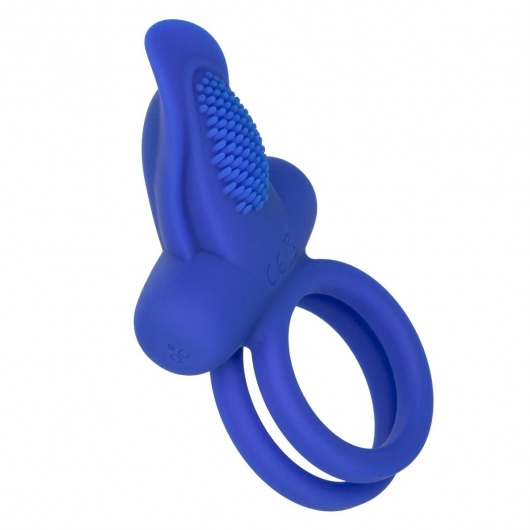 Синее перезаряжаемое эрекционное кольцо Silicone Rechargeable Dual Pleaser Enhancer - California Exotic Novelties - в Ангарске купить с доставкой