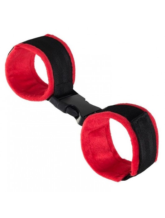 Красно-черные велюровые оковы Anonymo - ToyFa - купить с доставкой в Ангарске