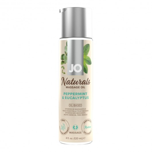 Массажное масло с ароматом перечной мяты и эвкалипта JO Naturals Peppermint   Eucalyptus - 120 мл. - System JO - купить с доставкой в Ангарске