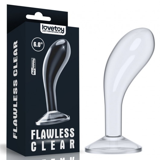 Прозрачный стимулятор простаты Flawless Clear Prostate Plug - 15 см. - Lovetoy - в Ангарске купить с доставкой