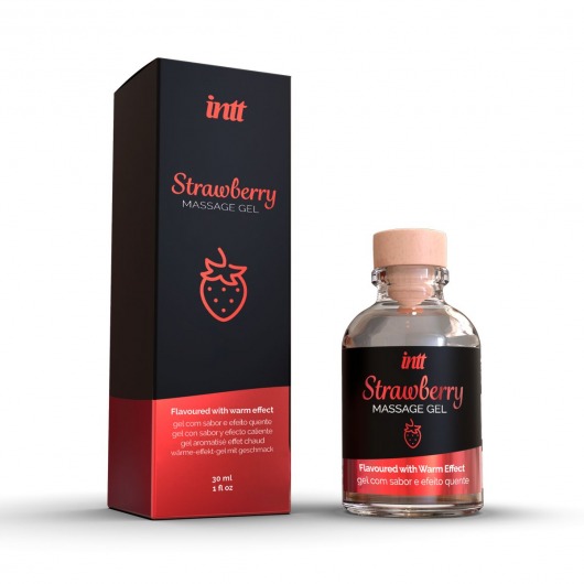 Массажный гель с ароматом клубники Strawberry - 30 мл. - INTT - купить с доставкой в Ангарске