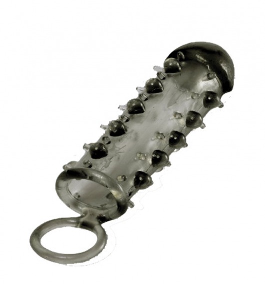 Дымчатая стимулирующая насадка с закрытой головкой SAMURAI PENIS SLEEVE BLACK - 14,5 см. - NMC - в Ангарске купить с доставкой