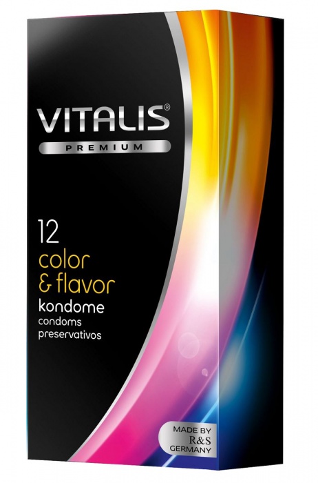 Цветные ароматизированные презервативы VITALIS PREMIUM color   flavor - 12 шт. - Vitalis - купить с доставкой в Ангарске