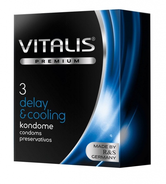Презервативы VITALIS PREMIUM delay   cooling с охлаждающим эффектом - 3 шт. - Vitalis - купить с доставкой в Ангарске
