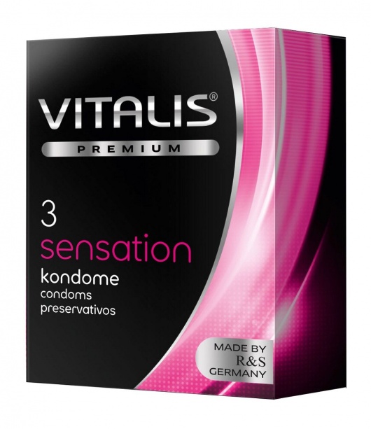 Презервативы с пупырышками и кольцами VITALIS PREMIUM sensation - 3 шт. - Vitalis - купить с доставкой в Ангарске