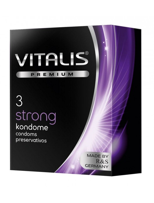 Презервативы с утолщенной стенкой VITALIS PREMIUM strong - 3 шт. - Vitalis - купить с доставкой в Ангарске