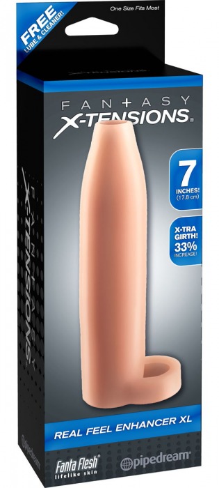 Телесная насадка Real Feel Enhancer XL - 17 см. - Pipedream - в Ангарске купить с доставкой