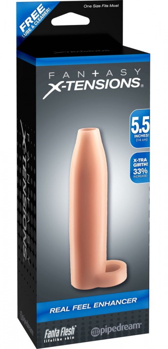 Насадка-расширитель с кольцом для подхвата мошонки Real Feel Enhancer - 14 см. - Pipedream - в Ангарске купить с доставкой