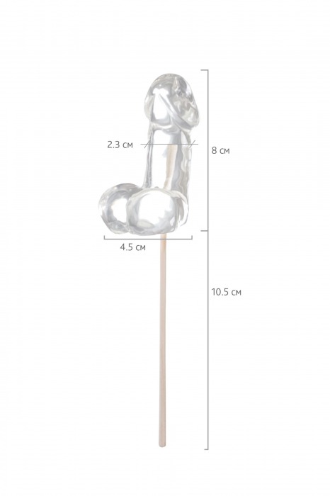 Прозрачный леденец в форме фаллоса со вкусом пина колады - Sosuчki - купить с доставкой в Ангарске