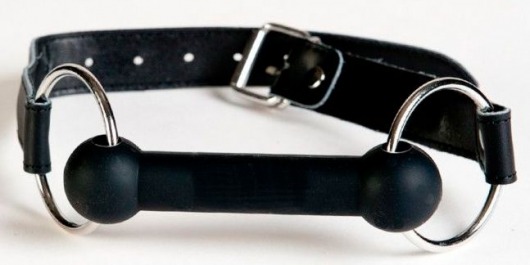 Чёрный кляп-трензель на кожаных ремешках - ToyFa - купить с доставкой в Ангарске