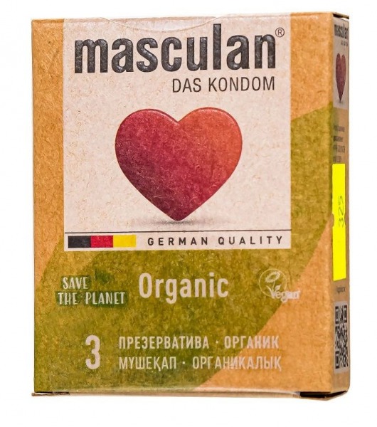 Экологически чистые презервативы Masculan Organic - 3 шт. - Masculan - купить с доставкой в Ангарске