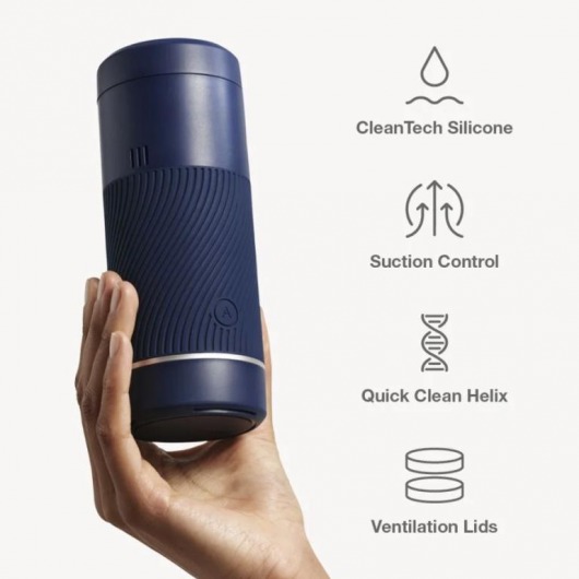 Синий мастурбатор с контролем всасывания Arcwave Pow Stroker - Arcwave - в Ангарске купить с доставкой