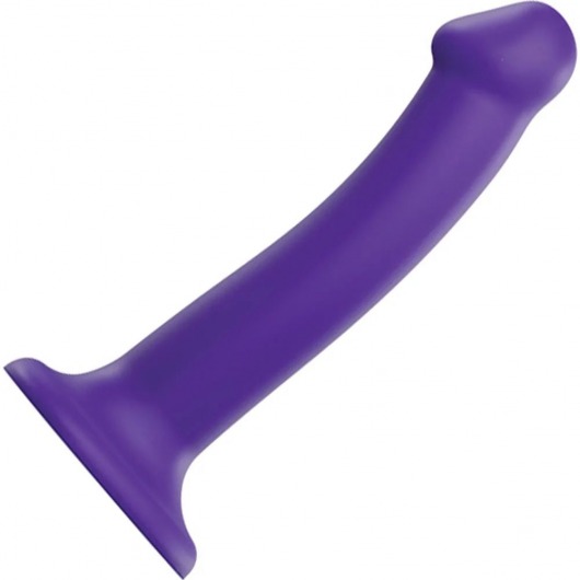 Фиолетовый фаллоимитатор-насадка Strap-On-Me Dildo Dual Density size M - 18 см. - Strap-on-me - купить с доставкой в Ангарске