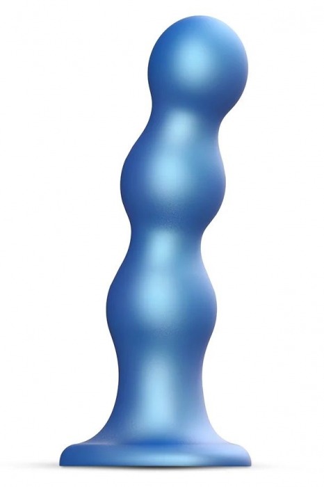Голубая насадка Strap-On-Me Dildo Plug Balls size S - Strap-on-me - купить с доставкой в Ангарске