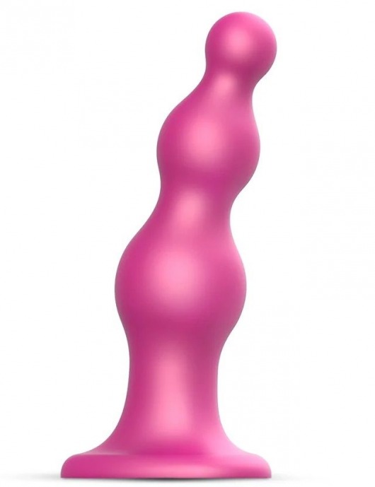 Розовая насадка Strap-On-Me Dildo Plug Beads size S - Strap-on-me - купить с доставкой в Ангарске