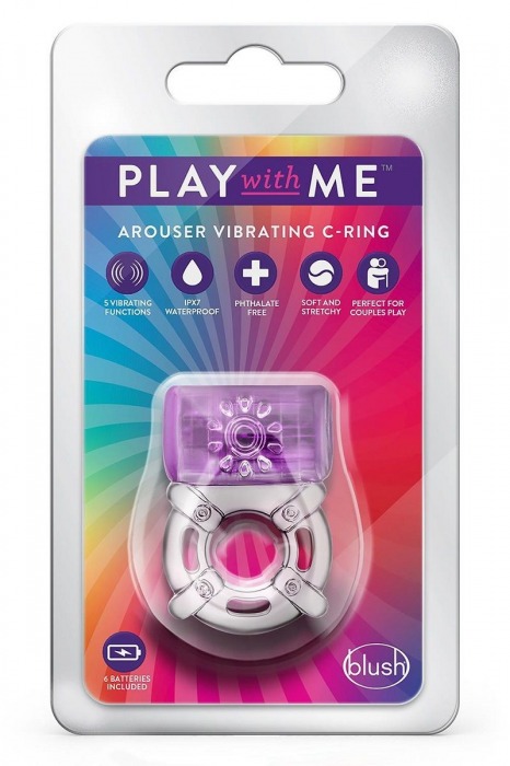 Фиолетовое эрекционное виброкольцо One Night Stand Vibrating C-Ring - Blush Novelties - в Ангарске купить с доставкой
