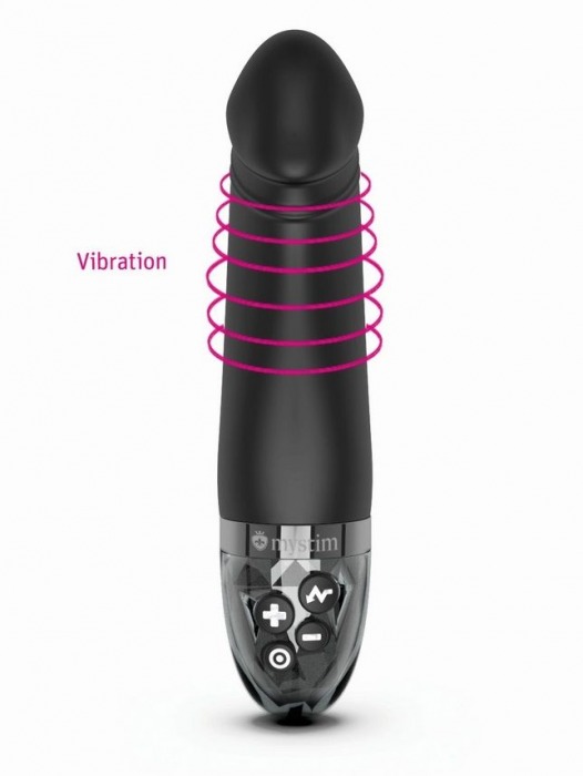 Черный вибратор с электростимуляцией Real Deal Neal - 16,5 см. - MyStim - купить с доставкой в Ангарске