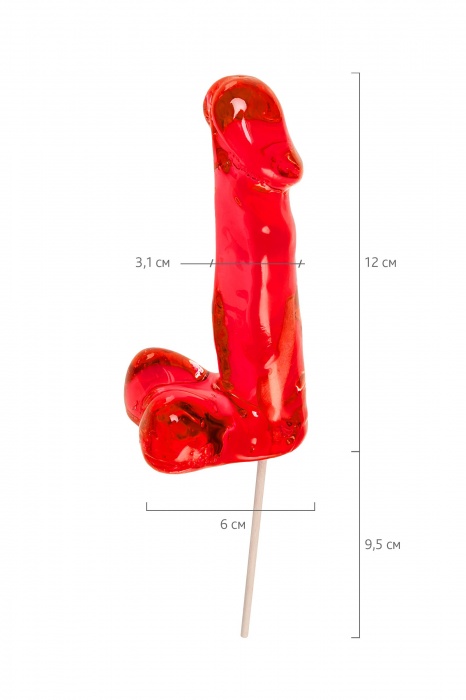 Красный леденец в форме члена со вкусом виски - 173 гр. - Sosuчki - купить с доставкой в Ангарске