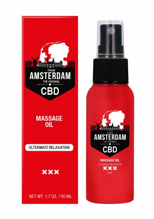 Стимулирующее массажное масло CBD from Amsterdam Massage Oil - 50 мл. - Shots Media BV - купить с доставкой в Ангарске