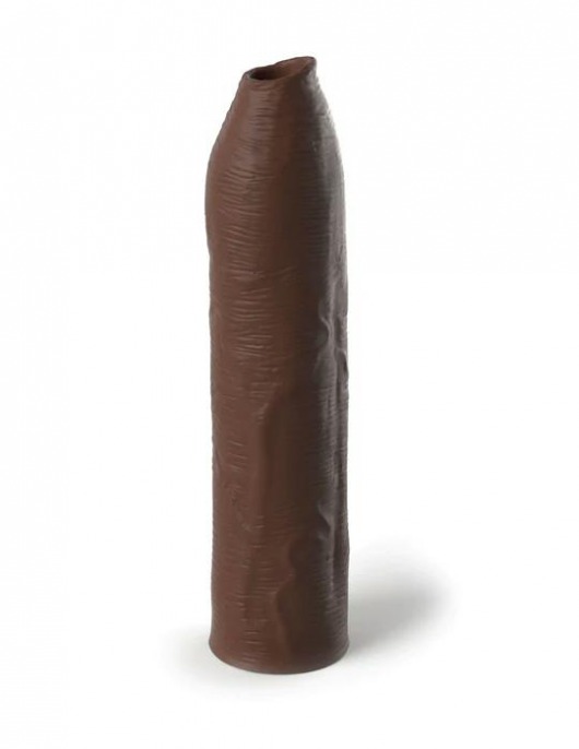 Коричневая насадка-удлинитель Uncut Silicone Penis Enhancer - 17,8 см. - Pipedream - в Ангарске купить с доставкой