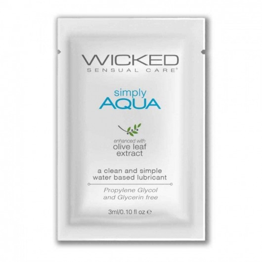 Легкий лубрикант на водной основе Wicked Simply AQUA - 3 мл. - Wicked - купить с доставкой в Ангарске