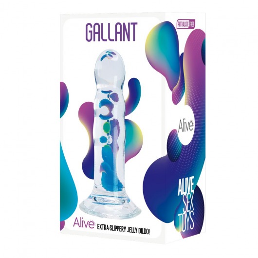 Прозрачный фаллоимитатор на присоске Gallant Jelly Dildo - 16 см. - Adrien Lastic