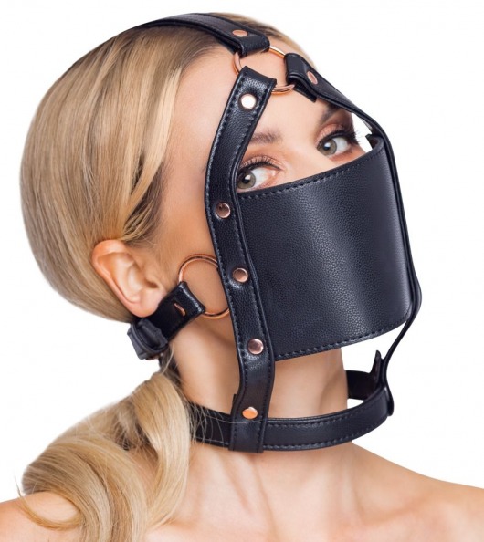 Черный намордник с кляпом-шаром Head Harness With A Gag - Orion - купить с доставкой в Ангарске