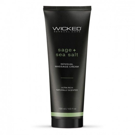 Массажный легкий крем WICKED Sage plus Sea Salt - 120 мл. - Wicked - купить с доставкой в Ангарске