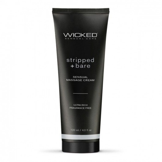 Массажный легкий крем WICKED Stripped plus Bare - 120 мл. - Wicked - купить с доставкой в Ангарске