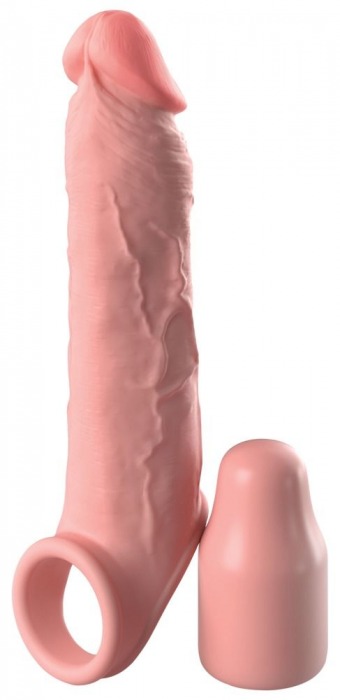 Телесная насадка-удлинитель 2 Inch Silicone X-tension with Strap - 20,3 см. - Pipedream - в Ангарске купить с доставкой