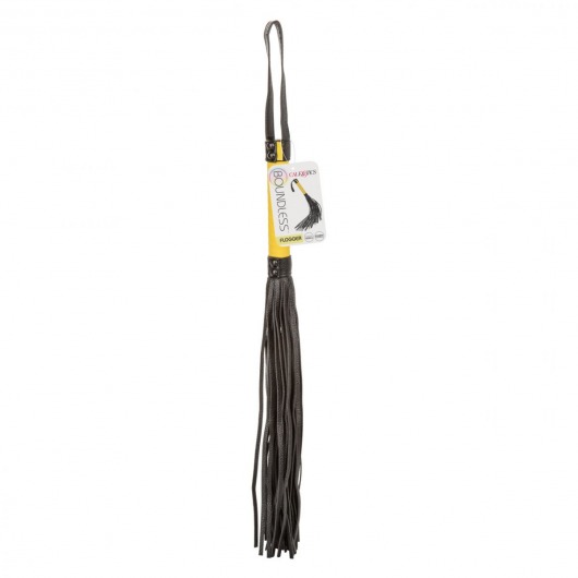 Черная плеть с желтой рукоятью Boundless Flogger - 69,25 см. - California Exotic Novelties - купить с доставкой в Ангарске