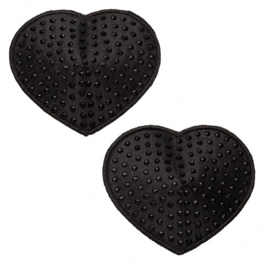 Черные пэстисы в форме сердечек Heart Pasties - California Exotic Novelties - купить с доставкой в Ангарске