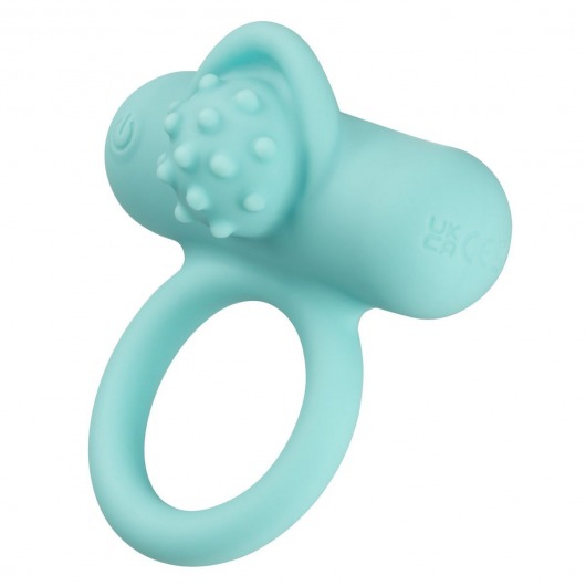 Аквамариновое эрекционное виброкольцо Silicone Rechargeable Nubby Lover’s Delight - California Exotic Novelties - в Ангарске купить с доставкой