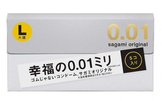 Презервативы Sagami Original 0.02 L-size увеличенного размера - 5 шт. - Sagami - купить с доставкой в Ангарске